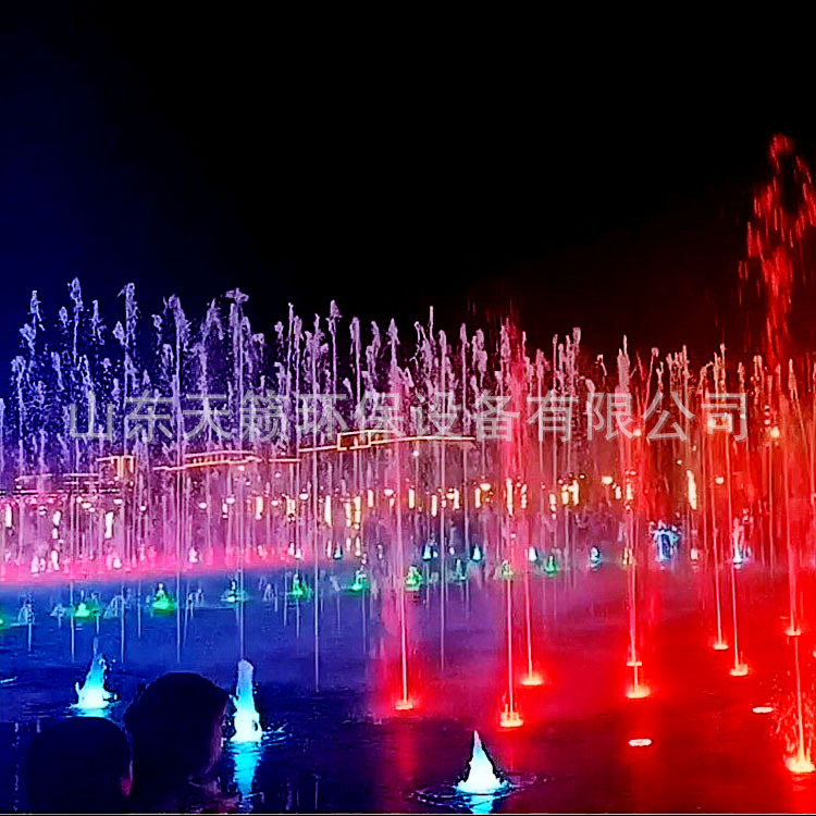 广场酒店景观互动水景设计施工 程控矩阵旱喷 不锈钢音乐喷泉设备