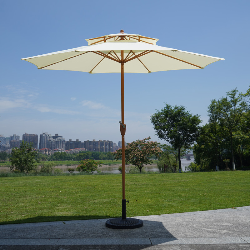 双顶手摇伞 庭院伞露台花园罗马伞室外太阳伞 手摇摆摊别墅户外伞