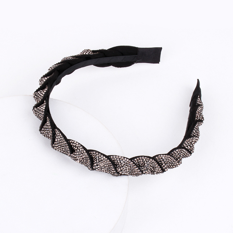 Yingmin Accessory Braided Hair Band Female Ins Diamond Hair Band Korean High Sense Headdress Hair Hoop Hair Accessories