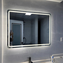 跨境定制酒店led智能浴室镜卫生间触摸发光镜子防雾灯镜壁挂批发