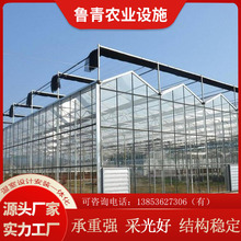连栋玻璃温室大棚 温室骨架大棚配件 厂家供应钢架连体智能温室