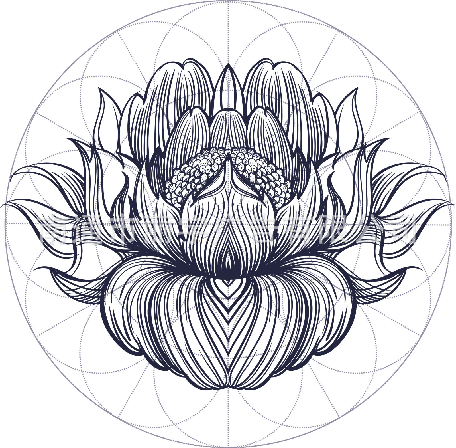 圆形 莲花 荷花 图案自粘可移除pvc 墙贴 贴纸 装饰贴 装饰 门贴