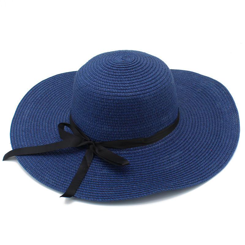 Summer Korean Style Fresh Sun Protection Sun Hat Female Super Large Brim Foldable Straw Hat Seaside Wide Brim Stylish Beach Hat