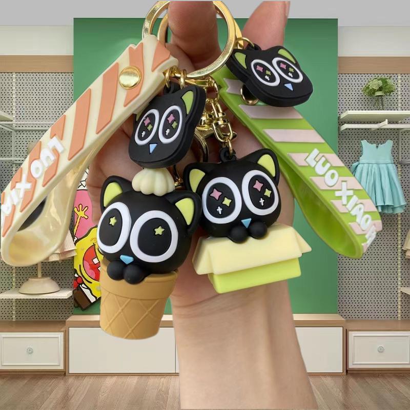 New Cartoon Luo Xiaohei Doll Keychain Accessories Cute Mascot Handbag Pendant Car Key Chain Wholesale