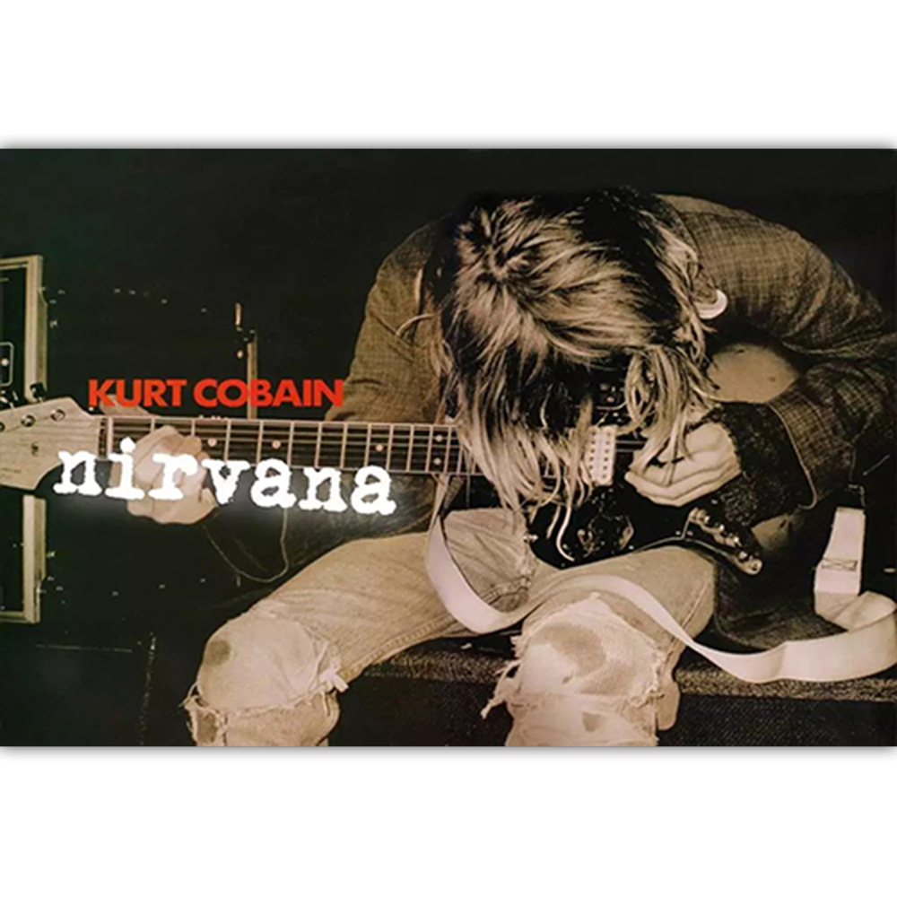 速卖通涅盘科特柯本明星海报 复古摇滚乐团人物宿舍卧室装饰画