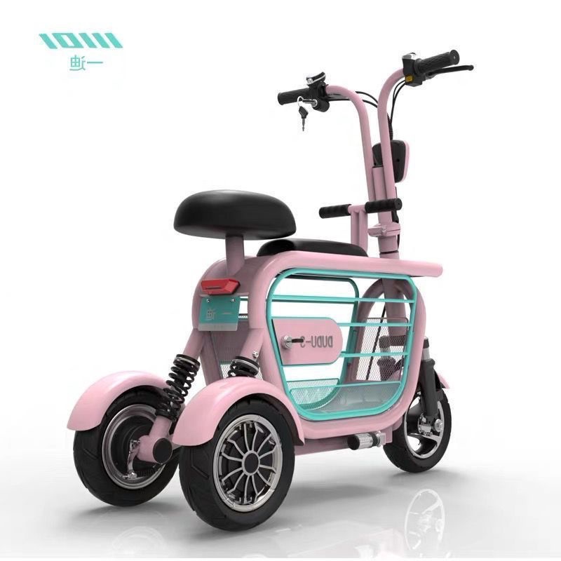 电动车三轮车电动男女迷你款折叠型带狗狗锂电亲子网红电瓶宠物车