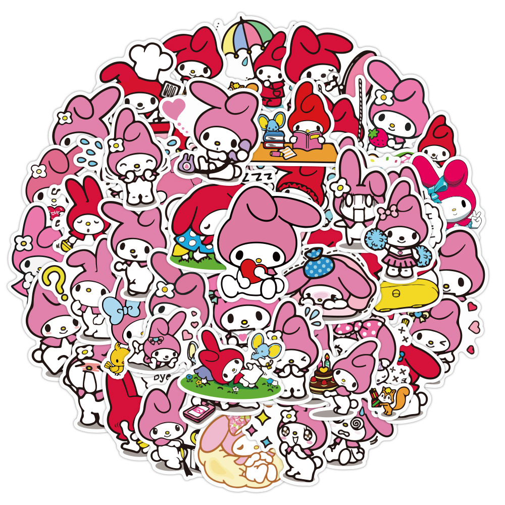 美乐蒂卡通贴纸涂鸦装饰防水素材手账手机ipad电脑头盔可爱小贴画