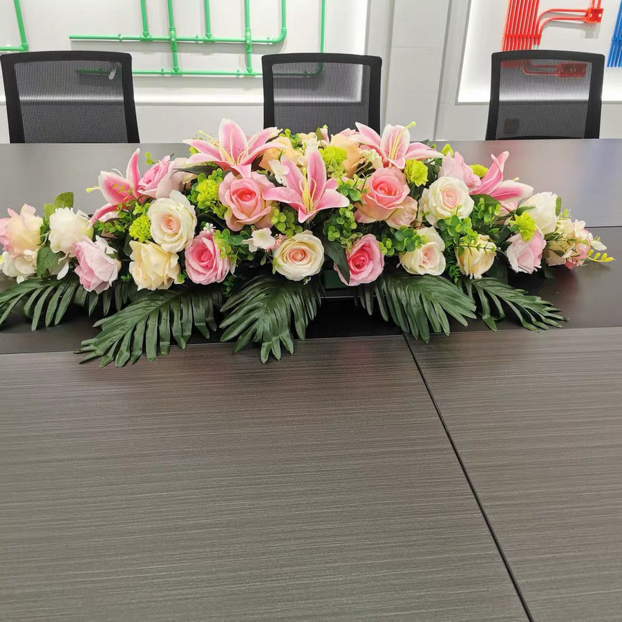 仿真花会议桌花酒店商务办公室摆设装饰花摆花塑料假花演讲前台花