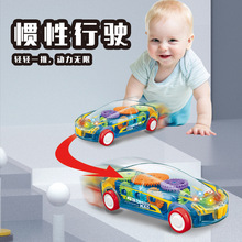 跨境婴儿齿轮灯光惯性车飞机兴趣益智力早教爬行耐摔儿童玩具批发