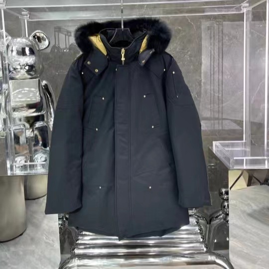 加拿大鹅羽绒服中长款剪刀羽绒服银狐狸毛男款户外滑雪服01金剪刀