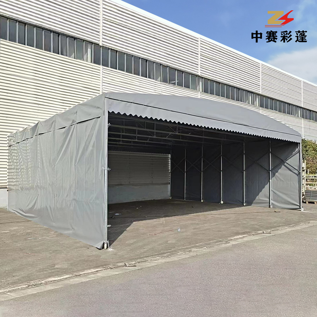 大型移动推拉雨棚电动伸缩活动帐篷户外遮阳折叠排档蓬仓库停车棚