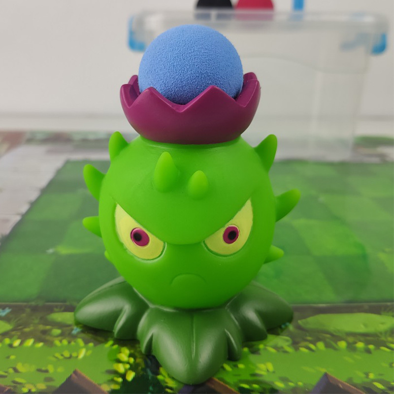 正版植物大战僵尸2的玩具软胶导向蓟发射打路障铁桶僵