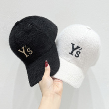 韩版帽子女YS刺绣字母棒球帽冬季百搭新款显脸小保暖硬顶男鸭舌帽
