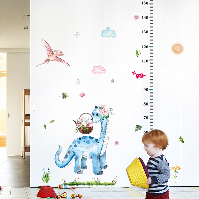 Height Measurement Wall Sticker Sk7218 Dinosaur Height Measurement Wall Sticker Children's Room Door Early Education Training School Background Decorative Wall Sticker