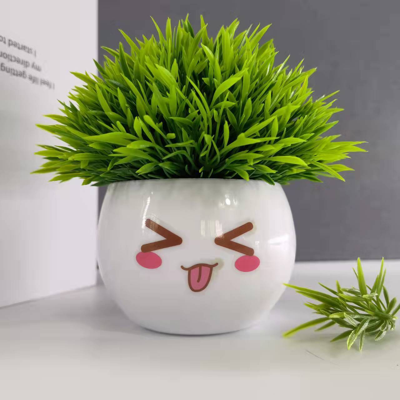 小盆栽可爱盆景阳台绿植室内客厅办公室桌面摆件桌面假草植物