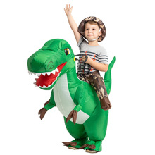欧美热销万圣节绿色恐龙充气服儿童可穿跨境专供搞怪节日服装现货