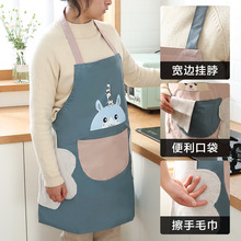 厨房防水防油时尚围腰可爱家用可擦手围裙女厨师做饭的工作罩衣男