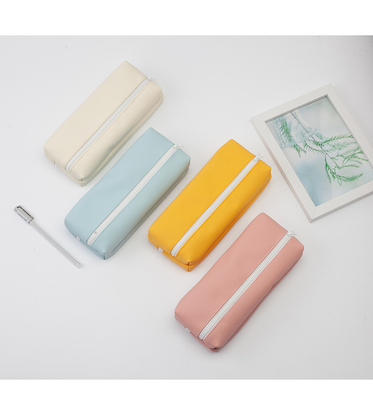 简约纯色笔袋男女生初中文具大容量日系铅笔袋网红高颜值文具盒
