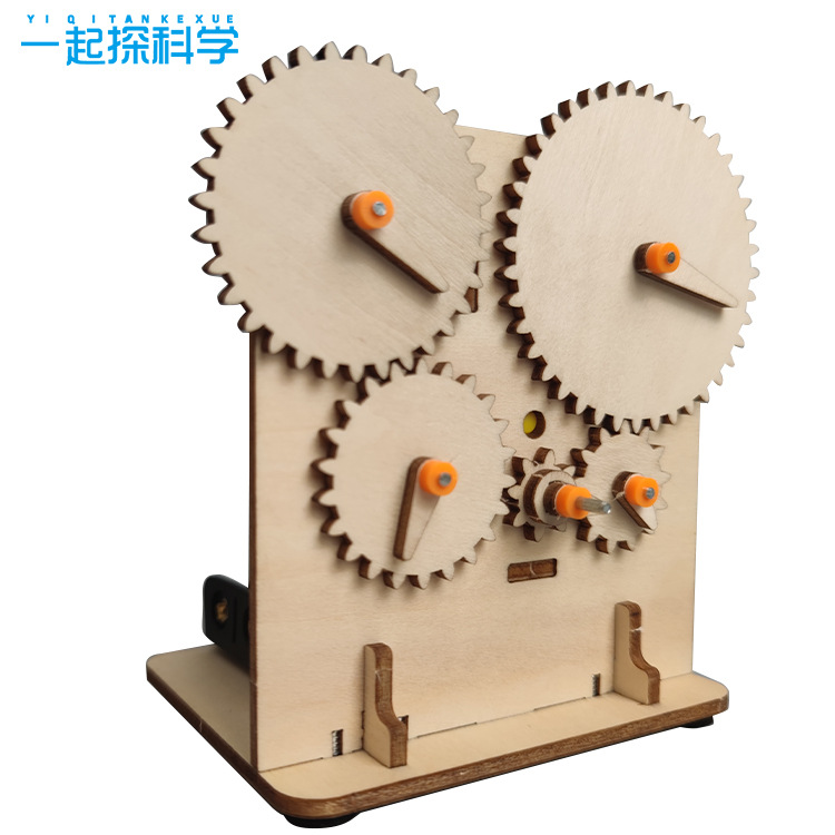 小学生创意手工发明科技小制作diy齿轮传动 儿童木制拼装科教玩具