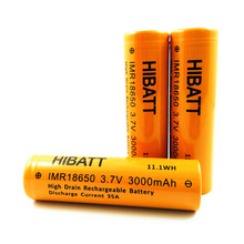 HIBATT IMR18650 3000 3600 2500mAh 3.7V 40A放电可充动力锂电池