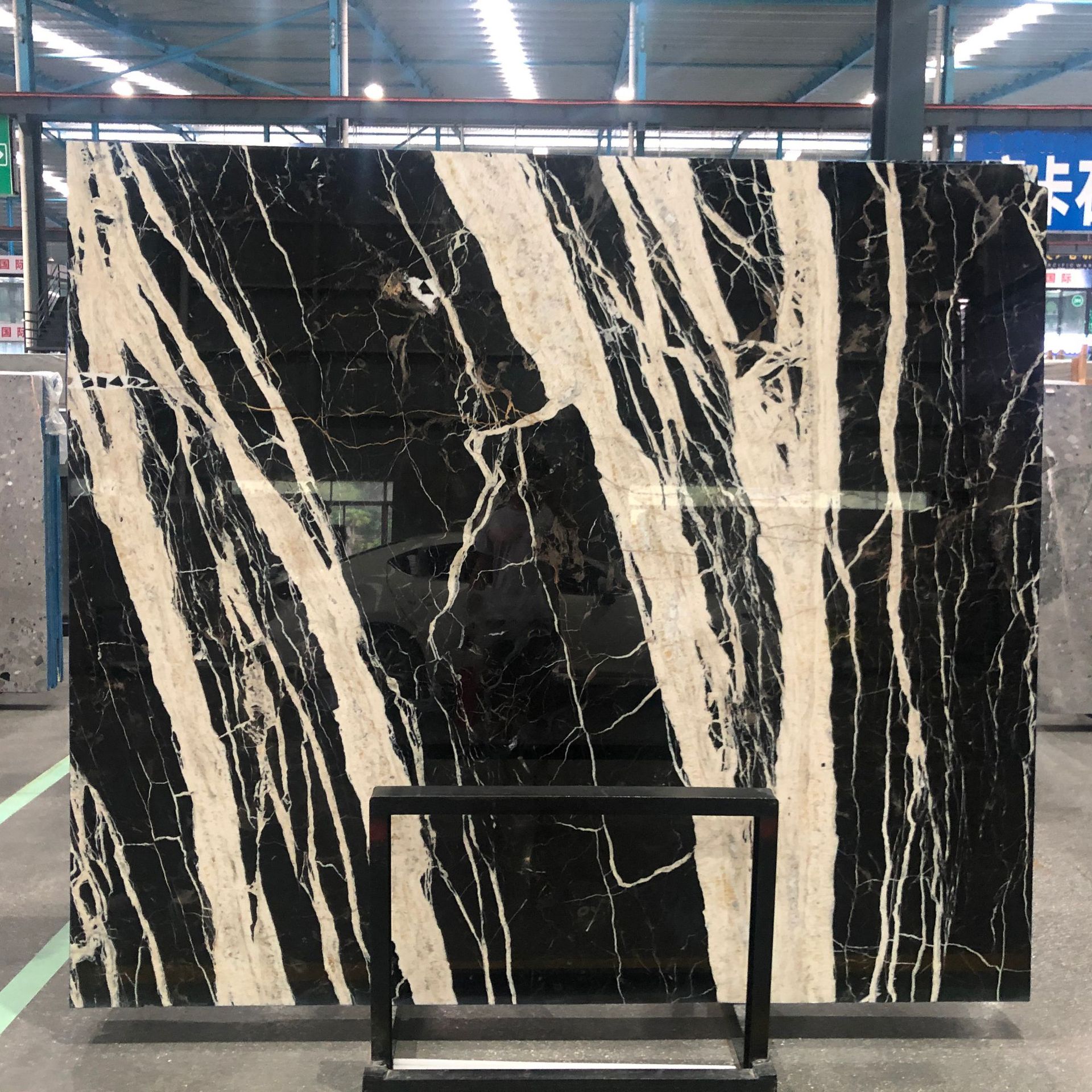 劳伦斯白金大理石 酒店别墅地面墙身洗手台吧台家具黑色大理石