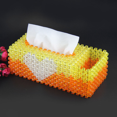 diy手工串珠抽纸盒多功能收纳盒纸巾盒材料包 散珠编织家居工艺品