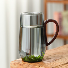 玻璃泡茶杯 玻璃杯茶杯带把手家用玻璃杯透明水杯茶水杯绿茶杯