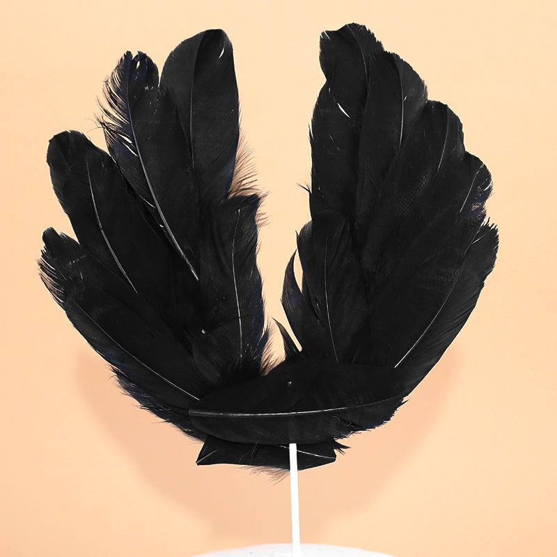 七夕百变网红羽毛蛋糕装饰小仙女羽毛插件心形羽毛插牌甜品台装扮