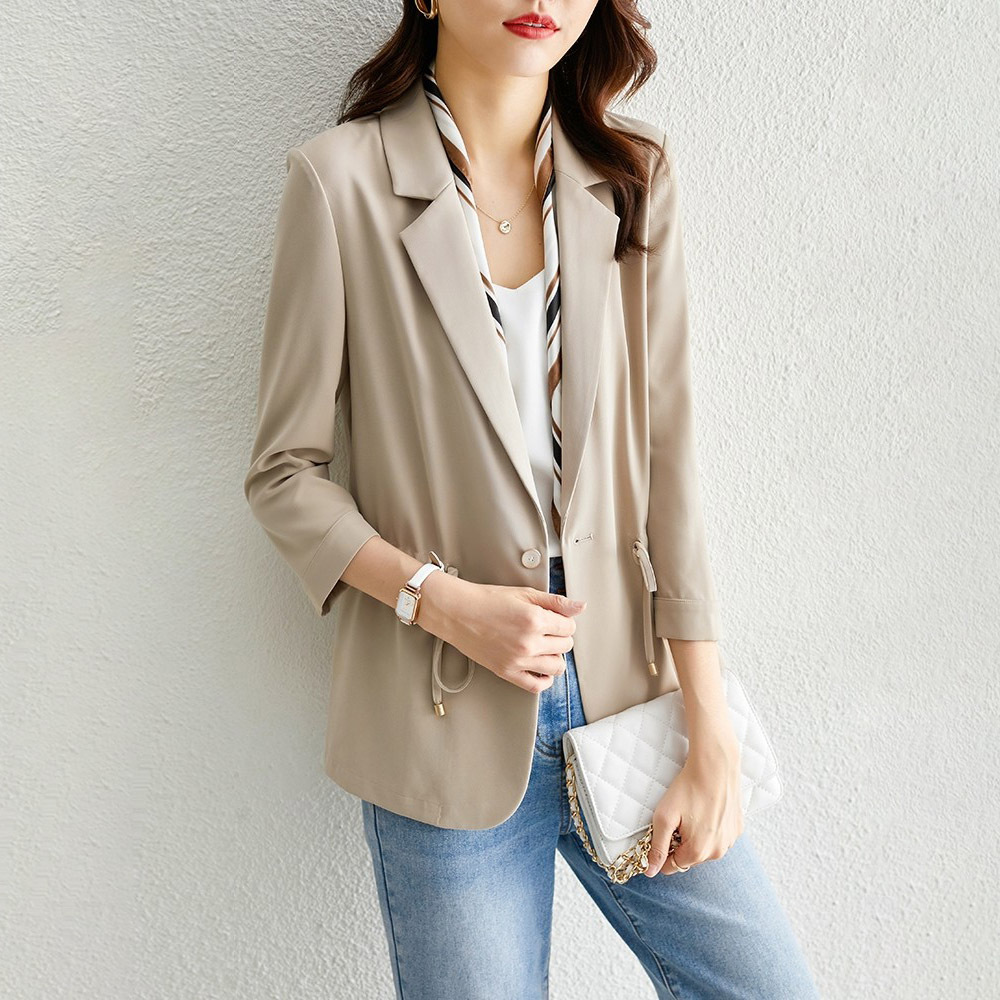 2021秋装新款气质干练西装外套女收腰小个子西服上衣高级感