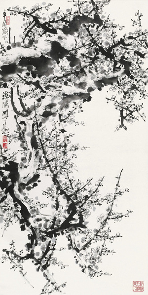 《梅花》 关山月 画家 名人字画 30*59cm 包邮