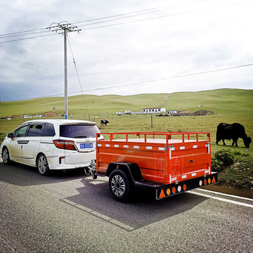 家用自驾游露营拖挂车 旅居拖挂车 汽车后挂式拖车房车尺寸可定制