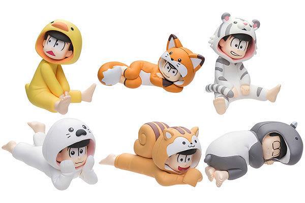 q版6款阿松迷你松中系列空松一掌坐姿动物睡衣y盒蛋摆件手办