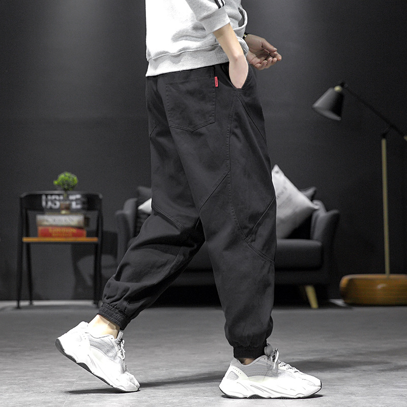 Japanese-Style Retro Overalls Men's Summer plus Size Trend Cotton Pants Fashion Brand Ins Ankle-Tied Harem Casual Pants