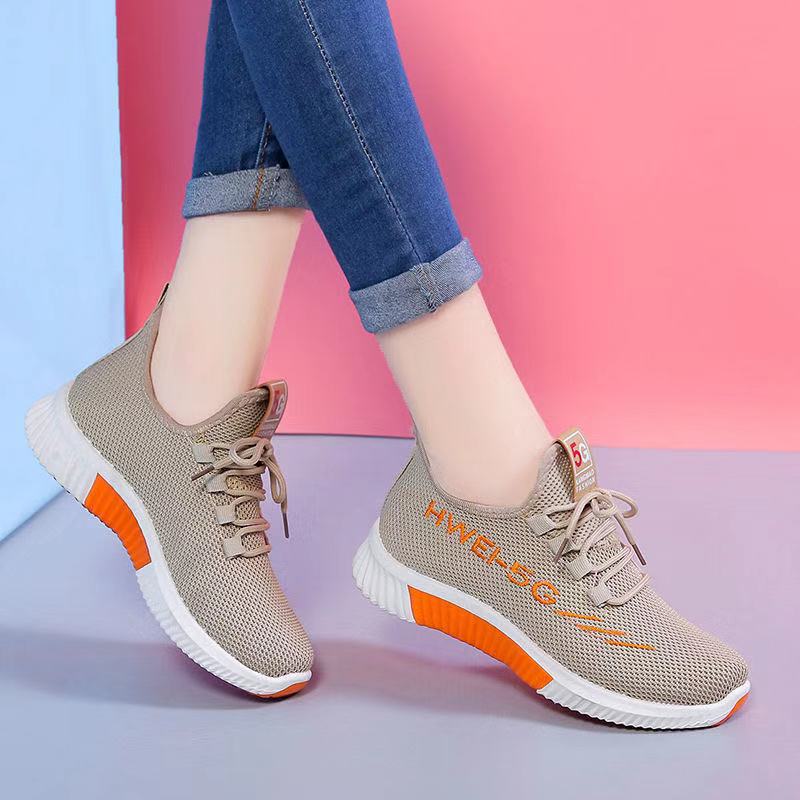 Factory Bottom-Adding Old Beijing Cloth Shoes Women's Spring and Autumn Student Single-Layer Shoes Flyknit Breathable Comfortable Walking Shoes