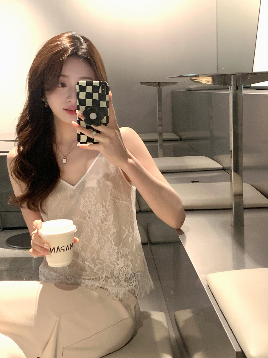 拍 韩版精美蕾丝系带蝴蝶结镂空长袖衬衫女人味仙气打底衫上衣