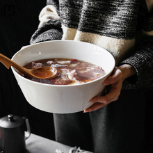 滨腾白色酒店大汤碗欧式陶瓷家用大号水煮鱼汤盆创意个性大容量沙