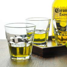 厂家直销钢化加厚玻璃八角杯透明水杯子威士忌杯酒吧啤酒茶杯KTV