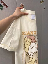 大码纯棉印花短袖t恤女夏季新款宽松半袖oversize200斤上衣