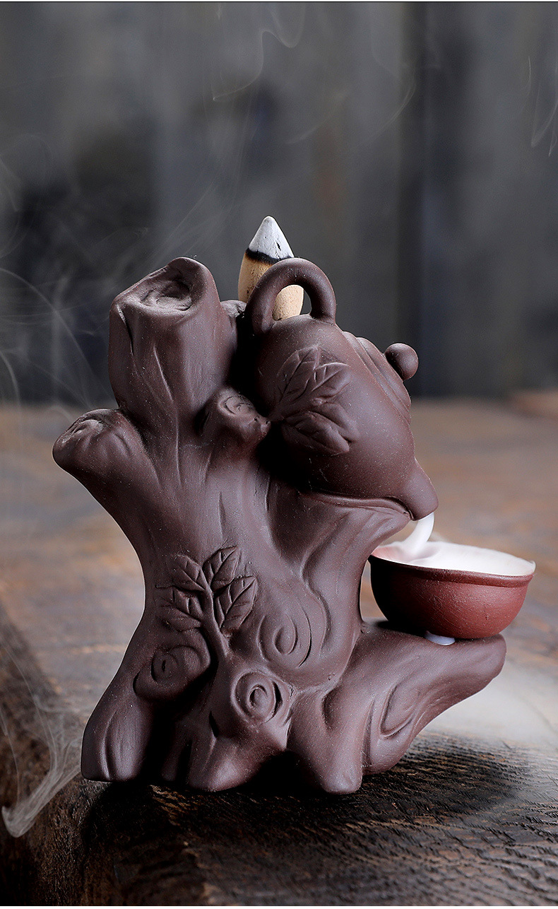 倒流香炉时来运转创意陶瓷摆件家用茶道香薰炉居家观赏沉香香熏炉