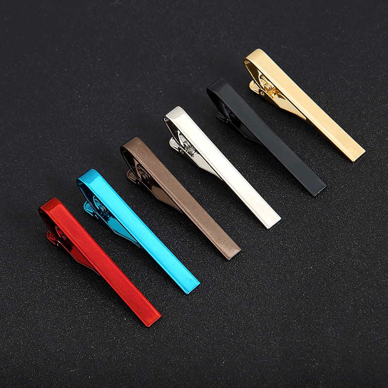 amazon wish cross-border men‘s color tie clip simple pure glossy fashion multi-color formal wear tie clip