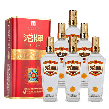 【假一赔十】中华老字号沱牌金三号浓香型白酒52度500ml*6瓶