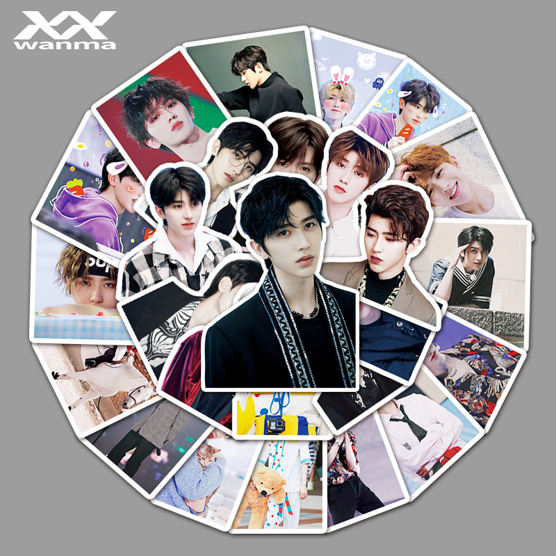 50张唱跳rap歌手蔡徐坤个性贴画滑板车冰箱笔记本摩托车装饰贴纸