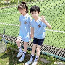 幼儿园园服夏装纯棉小学生校服毕业照班服学院风夏季儿童短袖套装