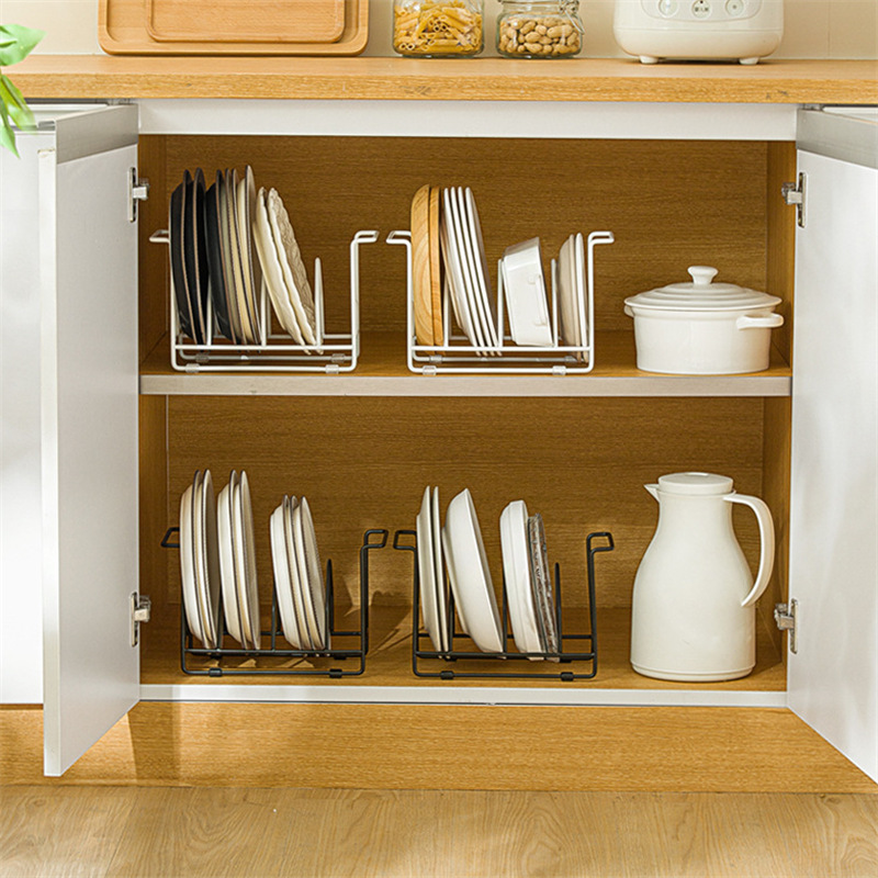 纳川厨房台面铁艺碗碟盘子多层沥水置物架餐具锅盖立式收纳整理架