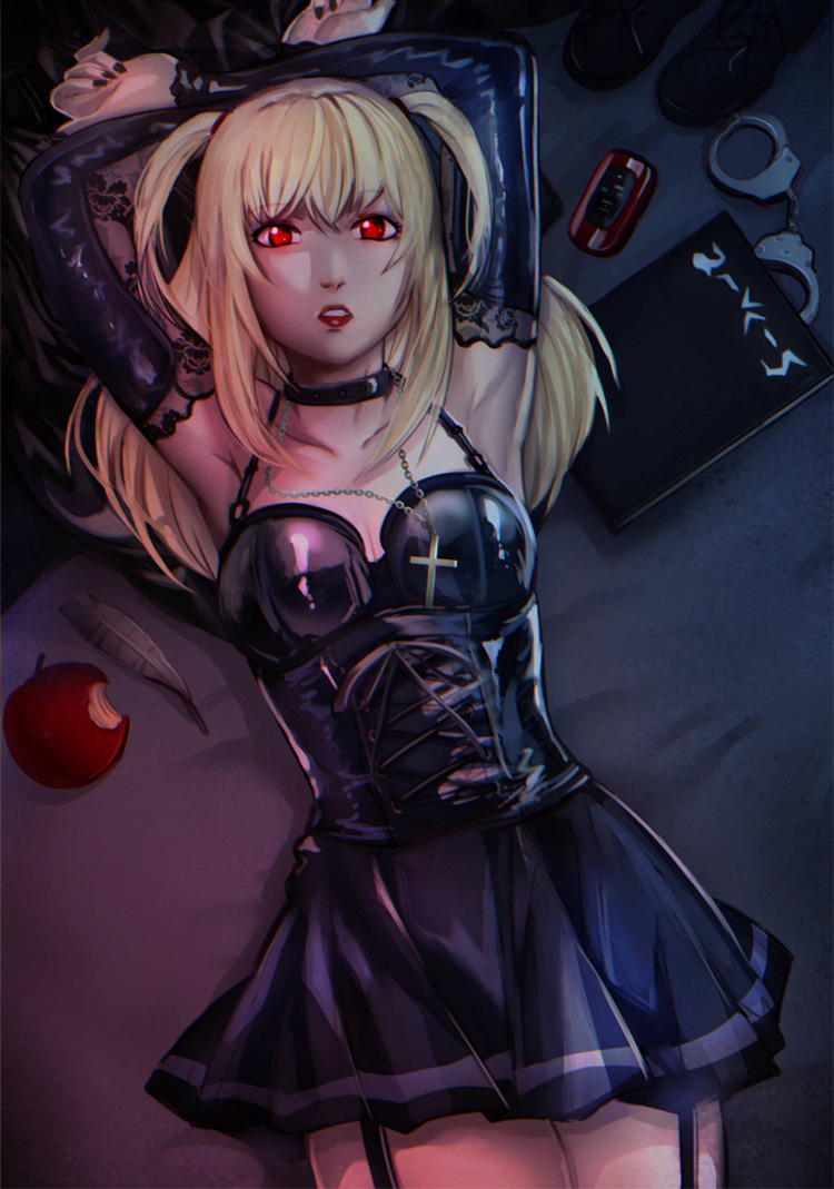 死亡笔记cos服death note弥海砂cos洛丽塔黑色连衣裙cosplay服装