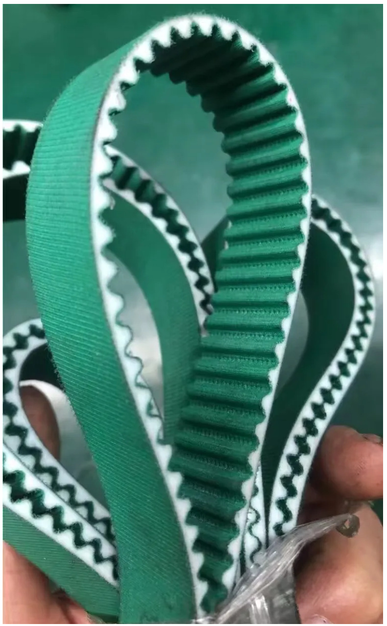 PU white polyurethane synchronous industrial belt with steel wire, featuring single-sided or double-sided teeth, and an open-tooth design