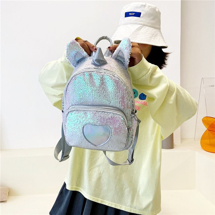 2021 Cross-Border Sequined Unicorn Backpack New Girly and Fashion Backpack Cartoon Cute School Bag Travel Backpack