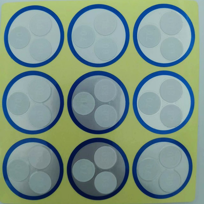 江苏上海不可逆测温纸感温胶贴示温变色贴片bcw3-678 60 70 80度