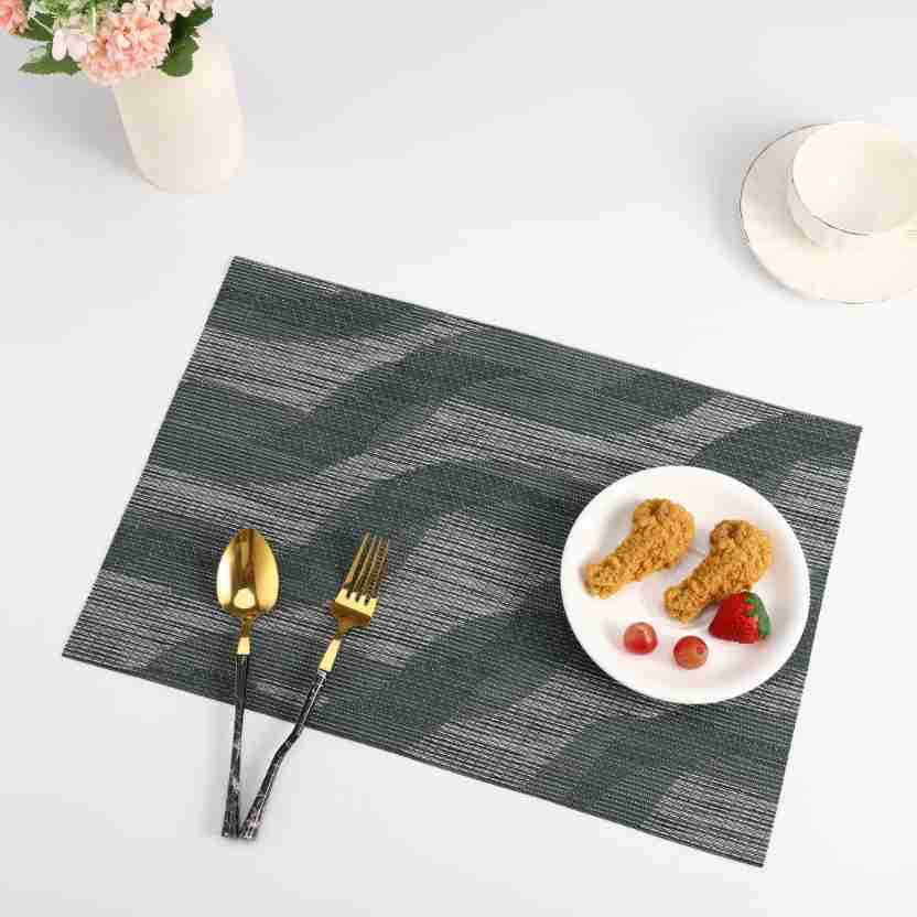 Nordic Japanese Style Woven Square Art Wave Insulation Simple Dining Table Pvc Teslin Western Placemat