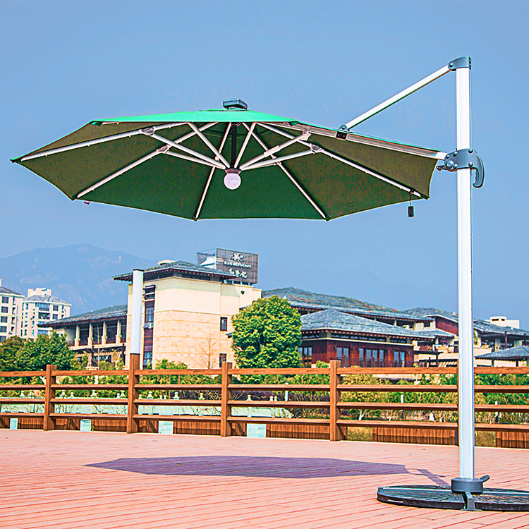 户外遮阳伞太阳能伞带灯庭院别墅伞灯珠伞室外罗马伞阳台大花园伞